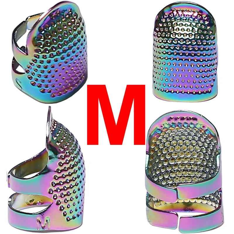 Metal Adjustable Sewing Thimble Sewing Finger Protection Cover Thimbles Cap Shield Ring Fingertip DIY Sewing Embroidery Tools