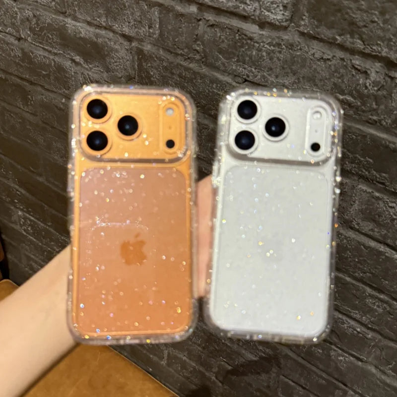 Luxury Bling Glitter Clear Phone Case For iPhone  Shockproof Transparent Soft Cover