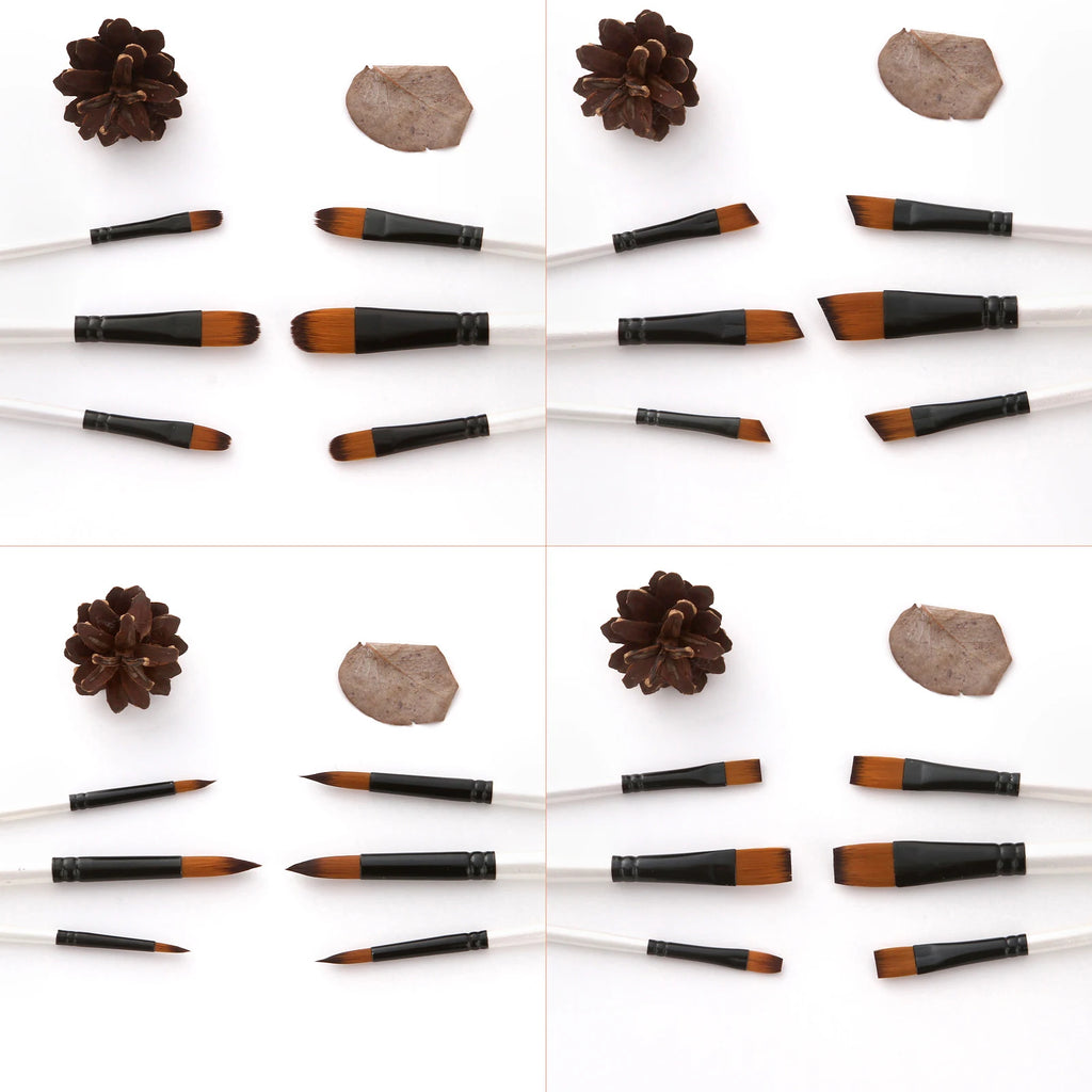 24pcs Artist Paintbrush Round Brushes with Nylon Hair