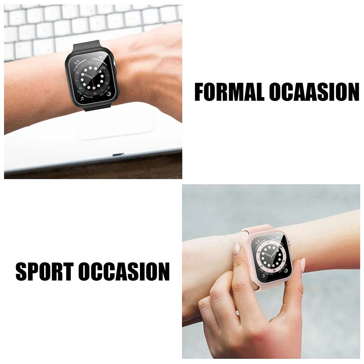 Tempered Glass+Cover For Apple watch Case  Screen Protector Apple Watch Accessories