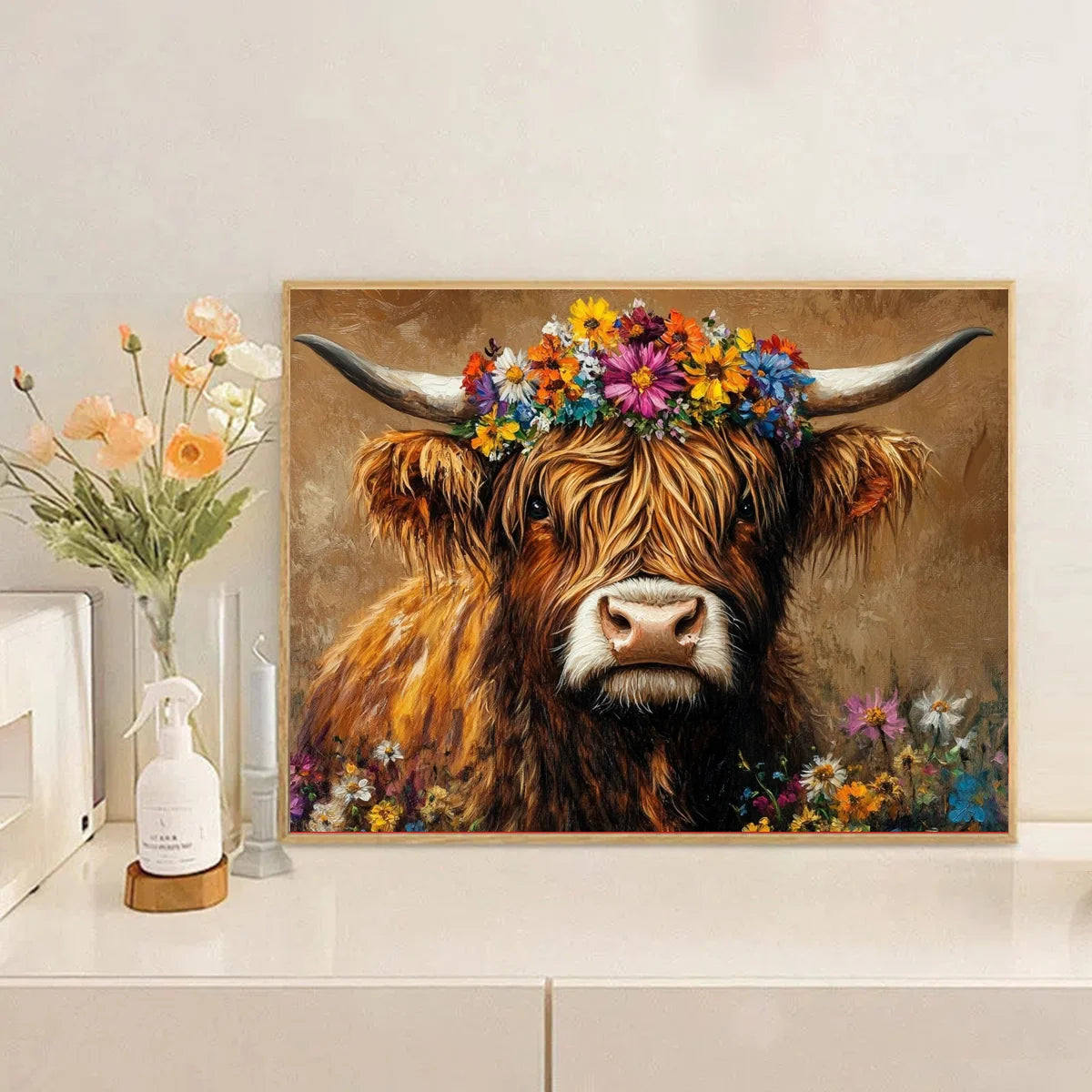 1pc 30X40CM/11.8*15.74inch cattle stamped cross stitch kit DIY kit 11CT/14CT Hanging Painting Wall decoration for gift