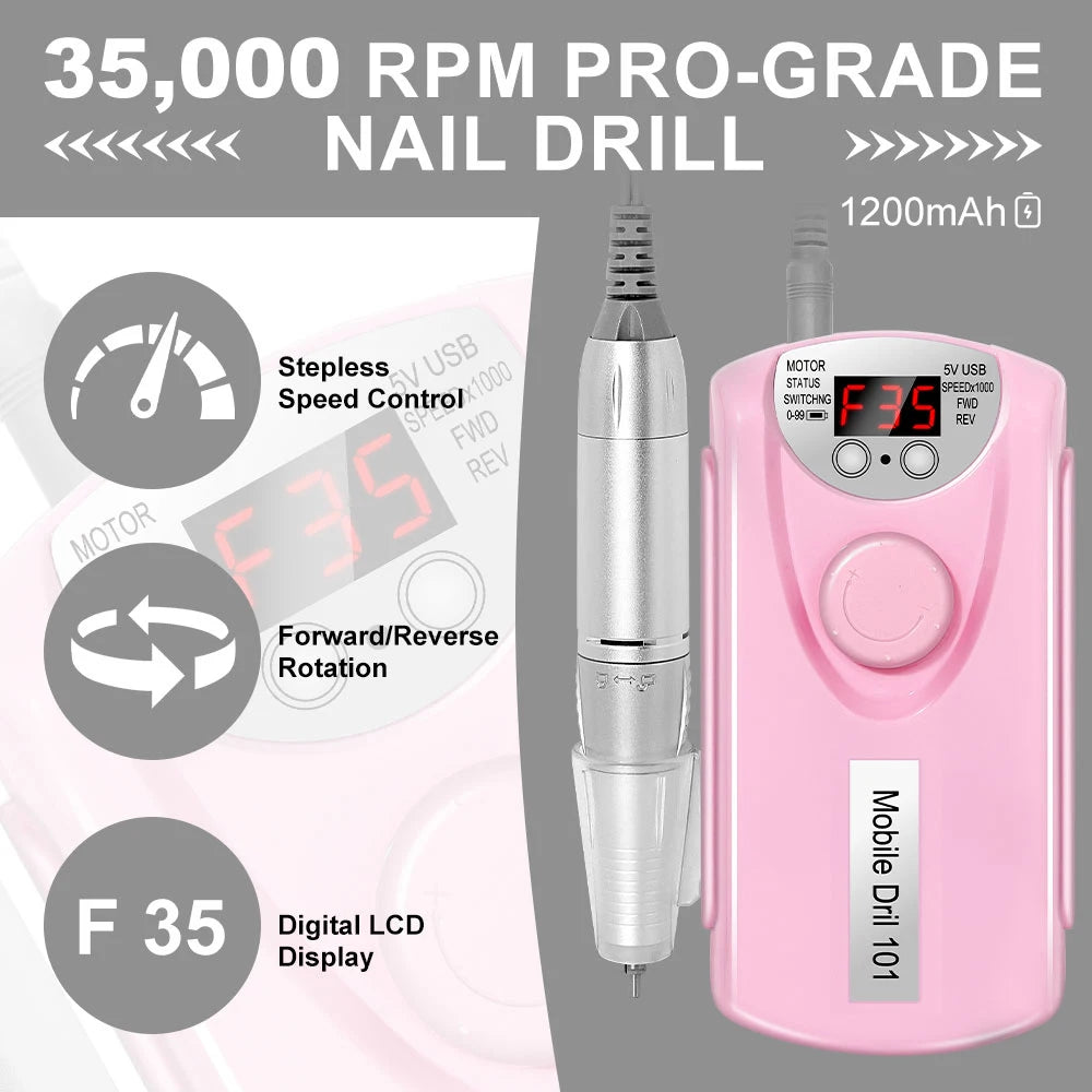 35000RPM Professional Electric Nail Drill Motor Tool