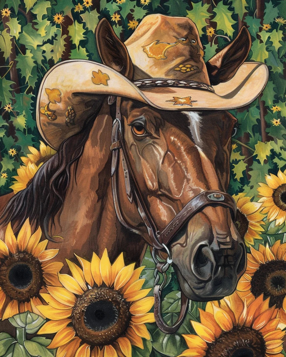 Painting By Numbers Galloping Horse Flower Animals Adult Acrylic Kit Seascape