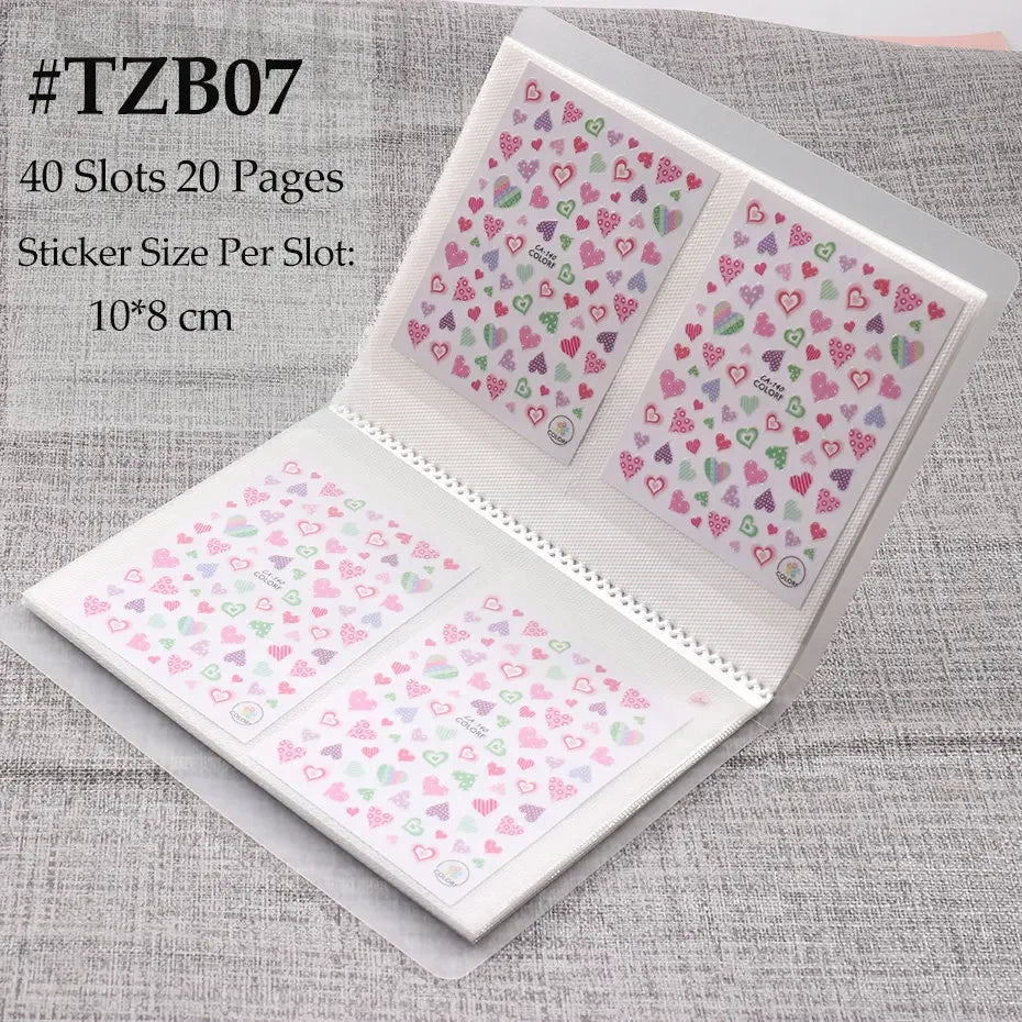 100 Slots Nail Art Stickers Storage Book