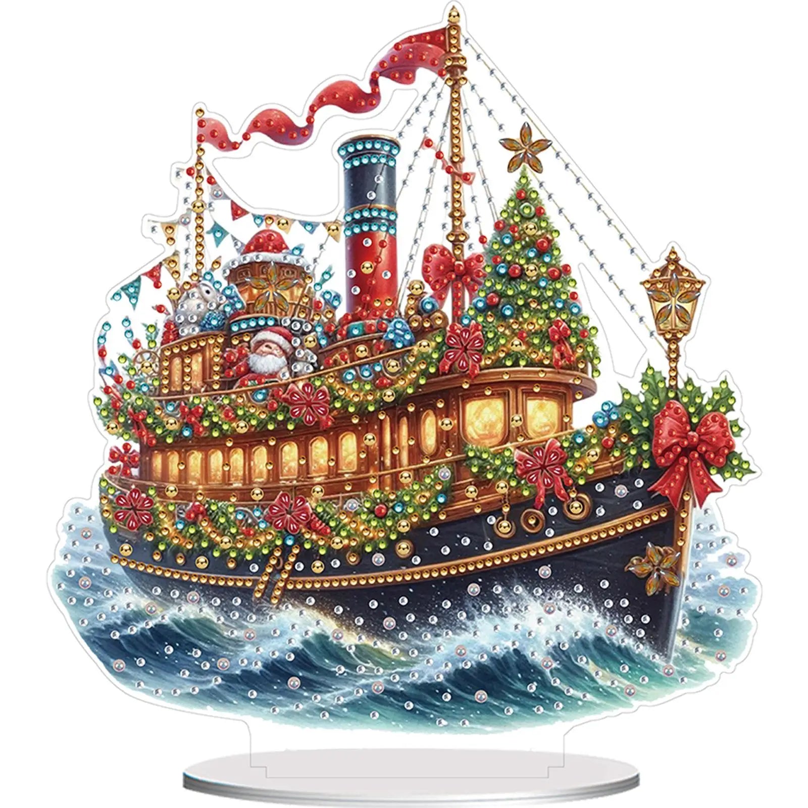 2D Flat Xmas DIY Diamond Painting Tabletop Ornaments Kit