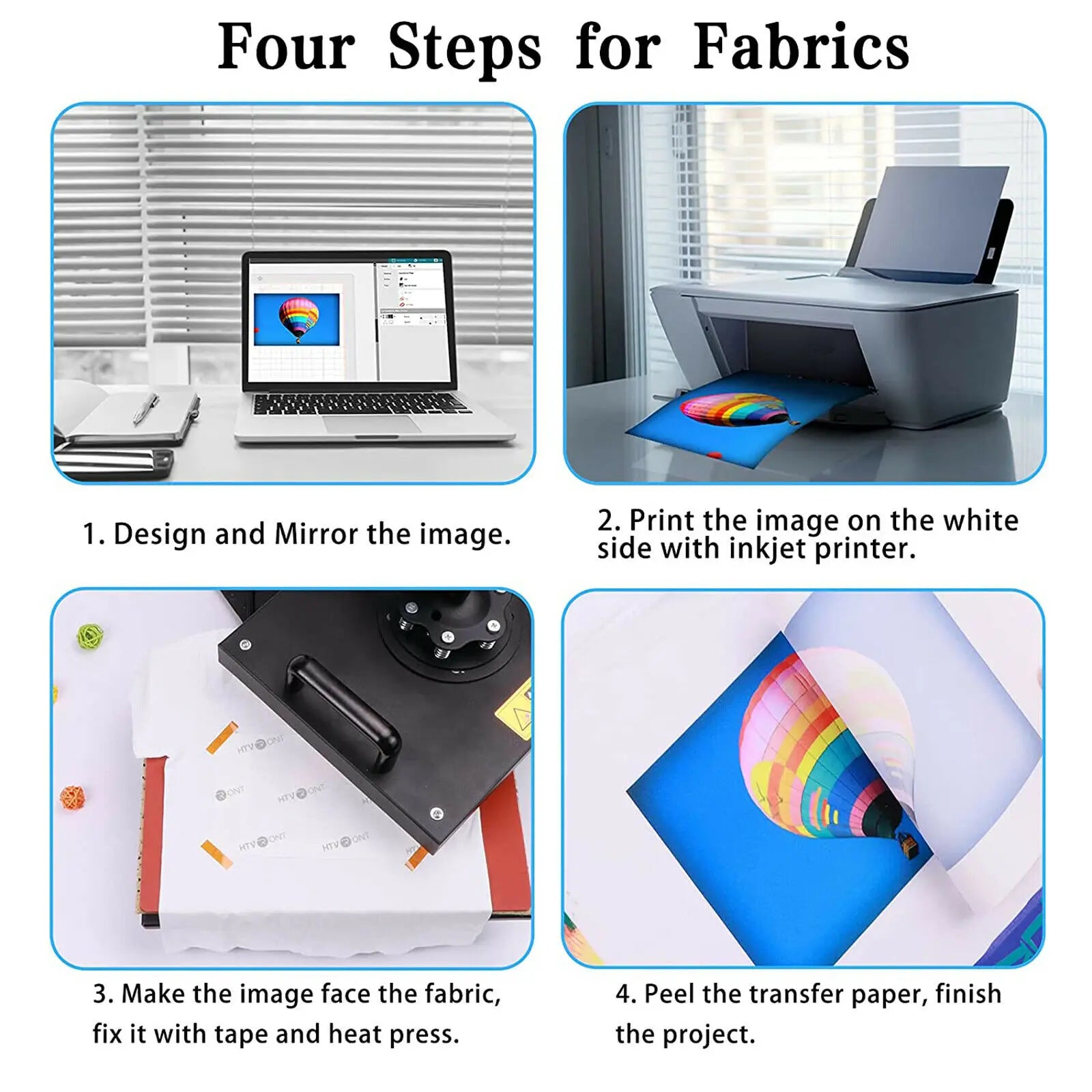 HTVRONT 150 Sheets 8.5 x 11 Inch Sublimation Paper 120g Heat Transfer Paper