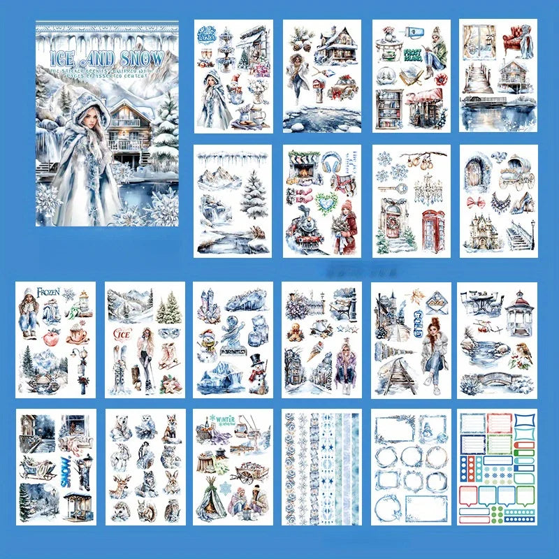 Winter Wonderland Sticker Book, Scrapbooking DIY Craft Supplies