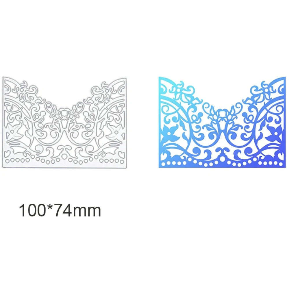 1-2pcs Daisy and Cherry Blossom Edge Border Metal Cutting Dies Stencils