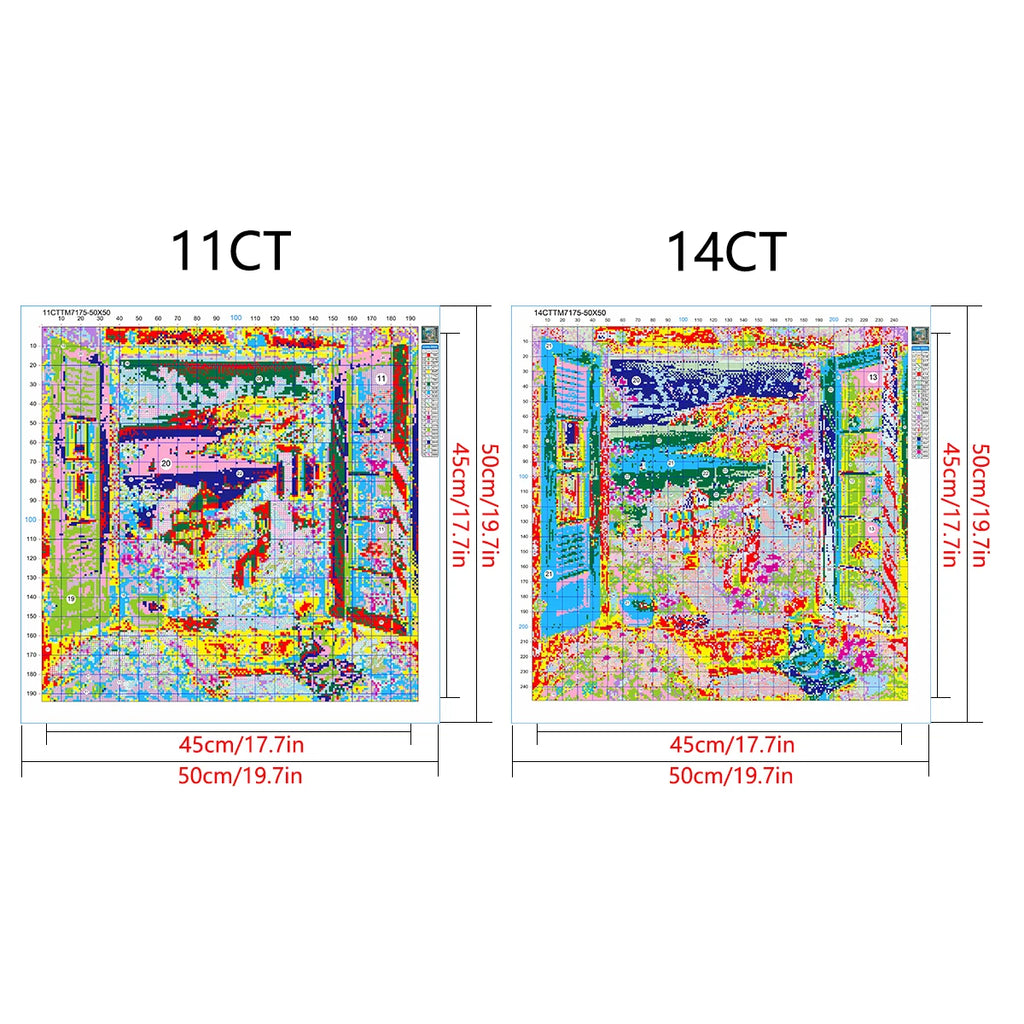 Full embroidery eco-cotton thread 11CT print landscape