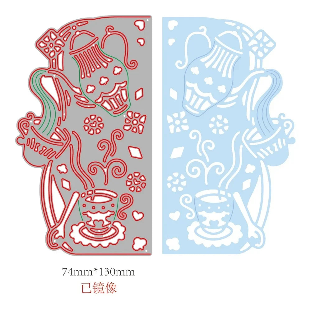 1-2pcs Daisy and Cherry Blossom Edge Border Metal Cutting Dies Stencils