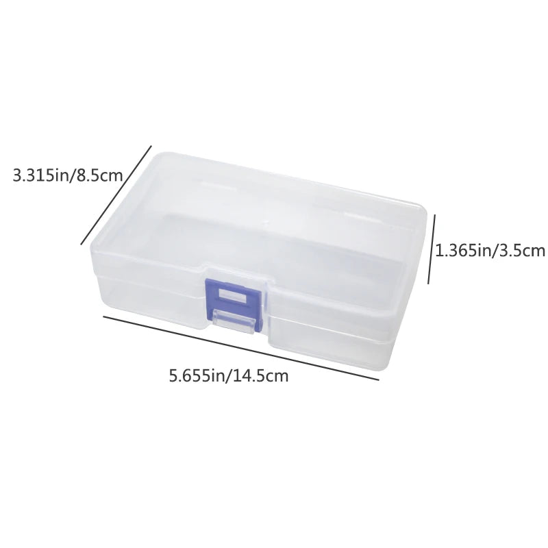 5 transparent plastic storage boxes