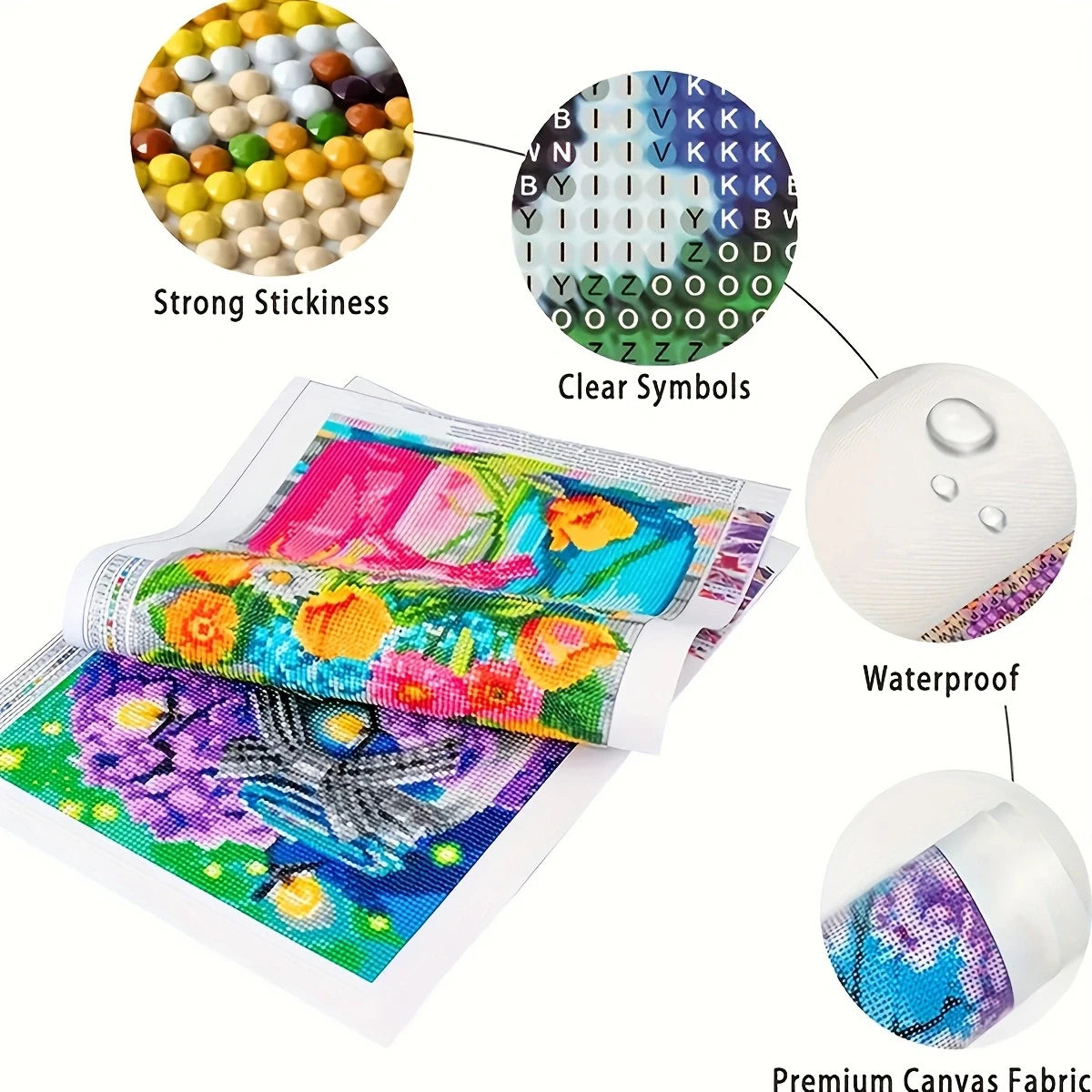 DIY diamond painting set, heart-shaped scene