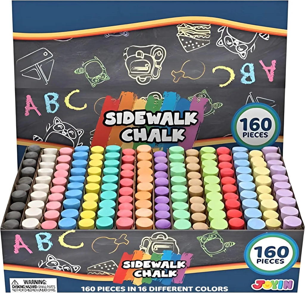 160 PCS Sidewalk Chalks Set Non-Toxic Washable