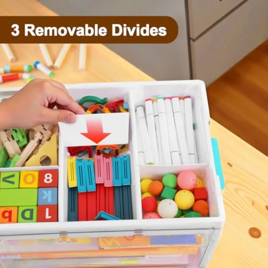 24QT Large Plastic Craft Organizers and Removable Tray and dividers