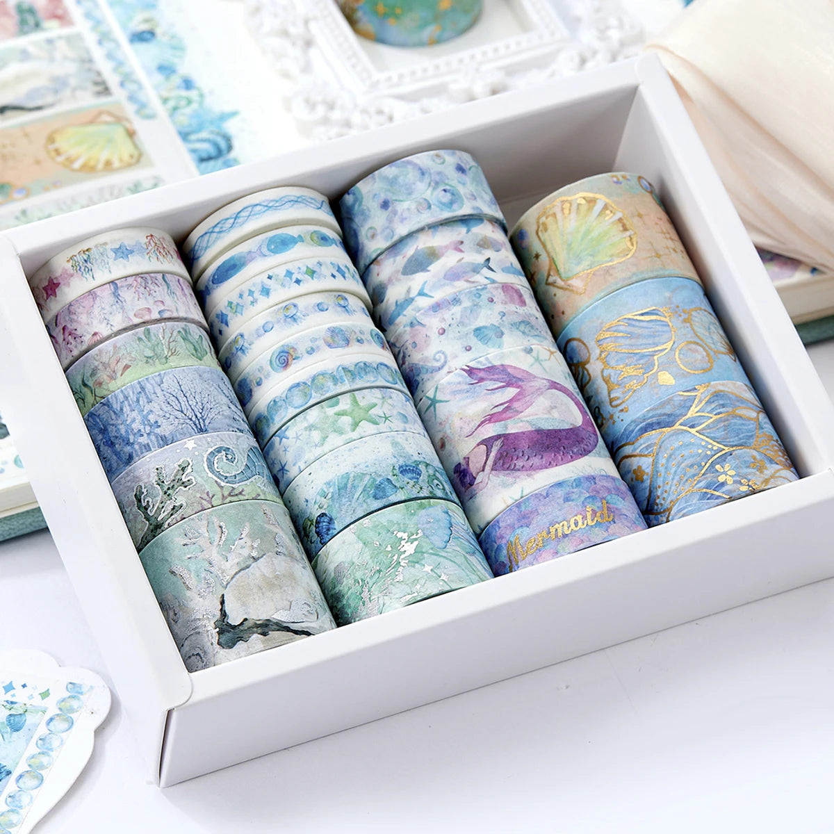 24 rolls/box oil painting theme washi tape set,