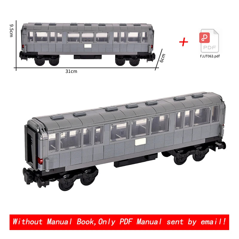 City Christmas Retro Sightseeing Carriage Tank Car Train MOC Railway Express