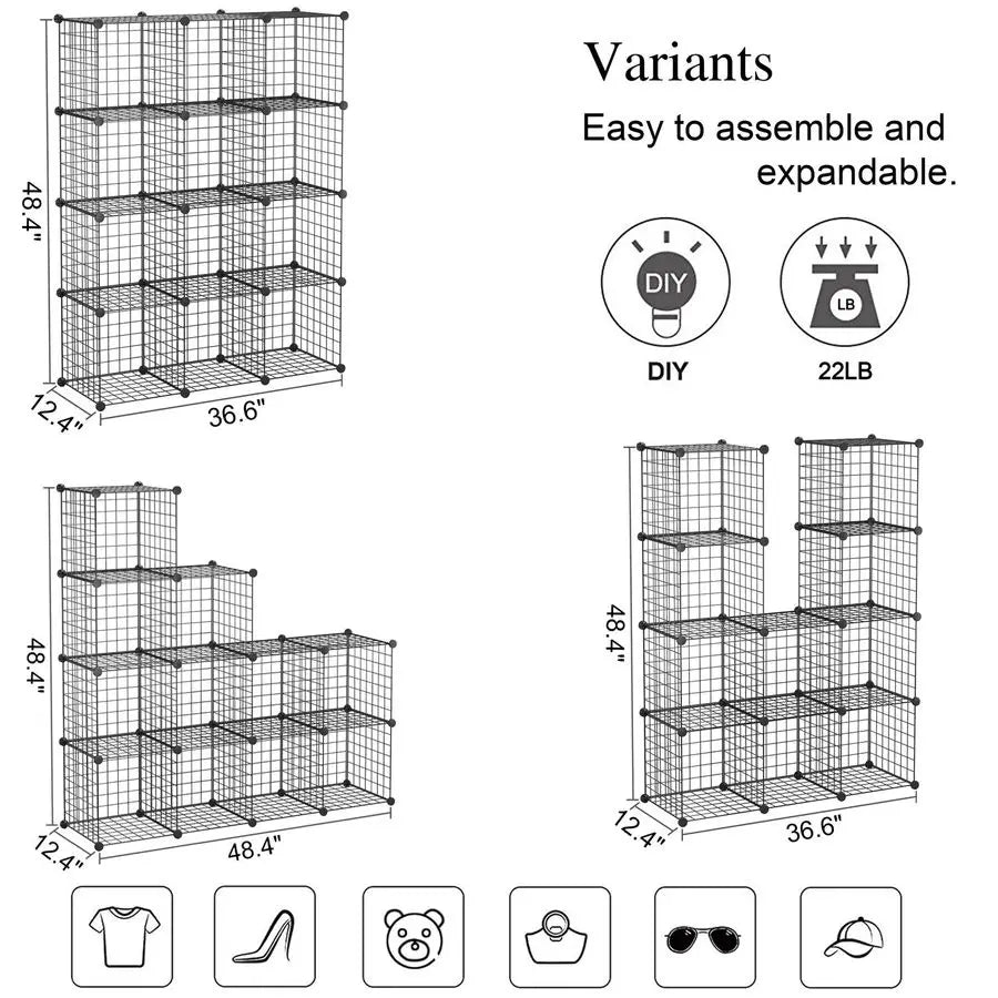 12Cube Storage Organizer Metal,