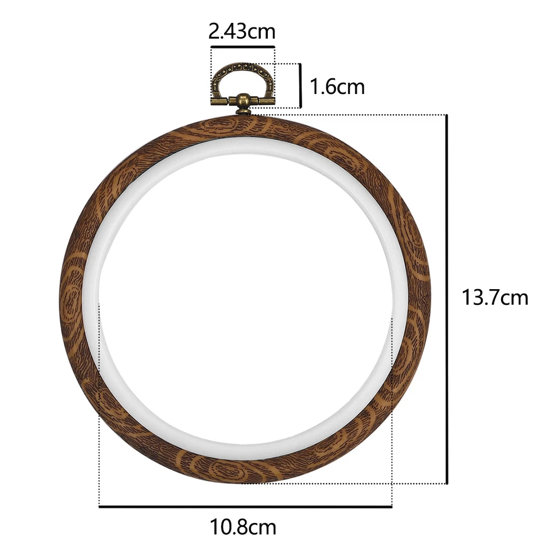Round Wooden Color Embroidery Hoops Frame Set, Plastic Embroidery Hoop Rings For DIY Cross Stitch