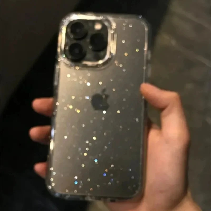 Luxury Bling Glitter Clear Phone Case For iPhone  Shockproof Transparent Soft Cover