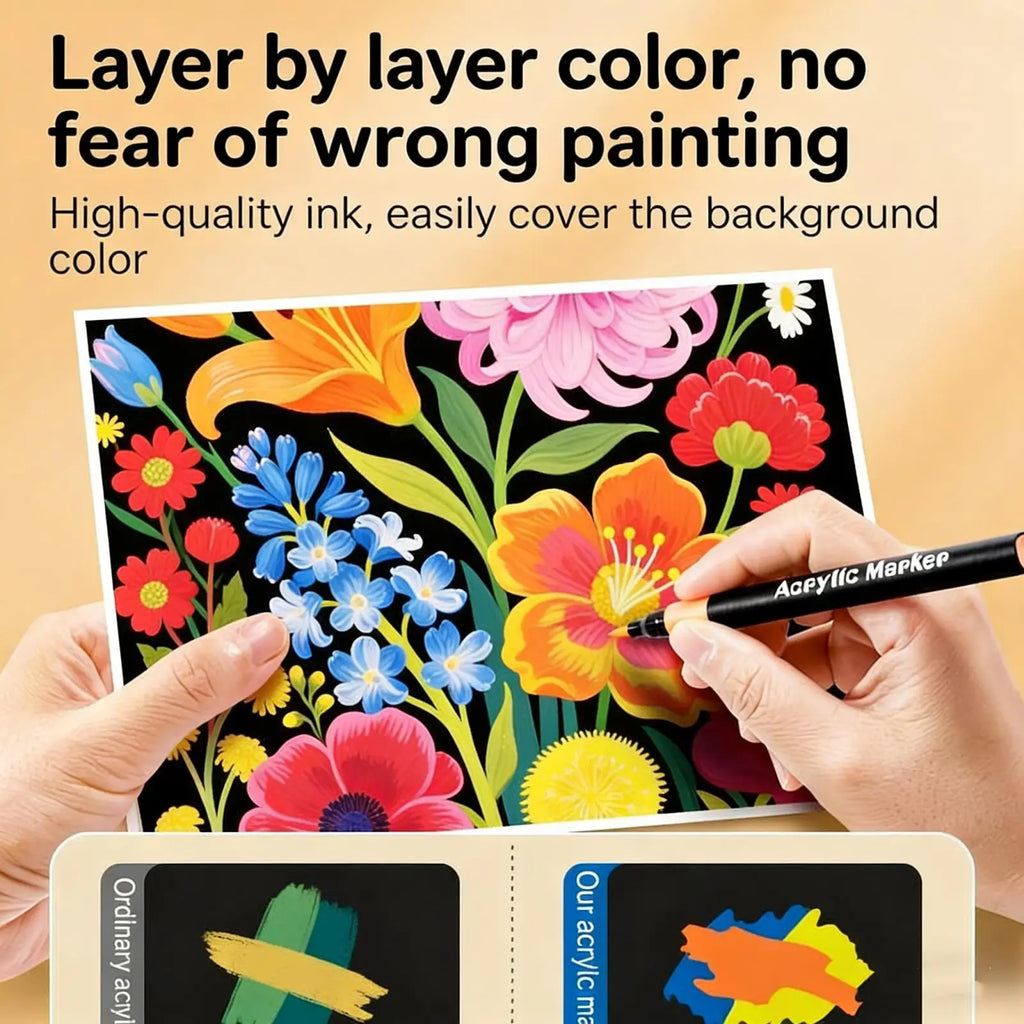 Acrylic Paint  brush Markers  Suitable for Rock, Glass, Art ,Ceramics,
