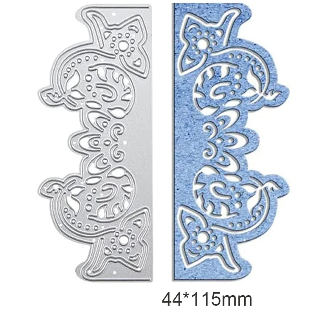 1-2pcs Daisy and Cherry Blossom Edge Border Metal Cutting Dies Stencils