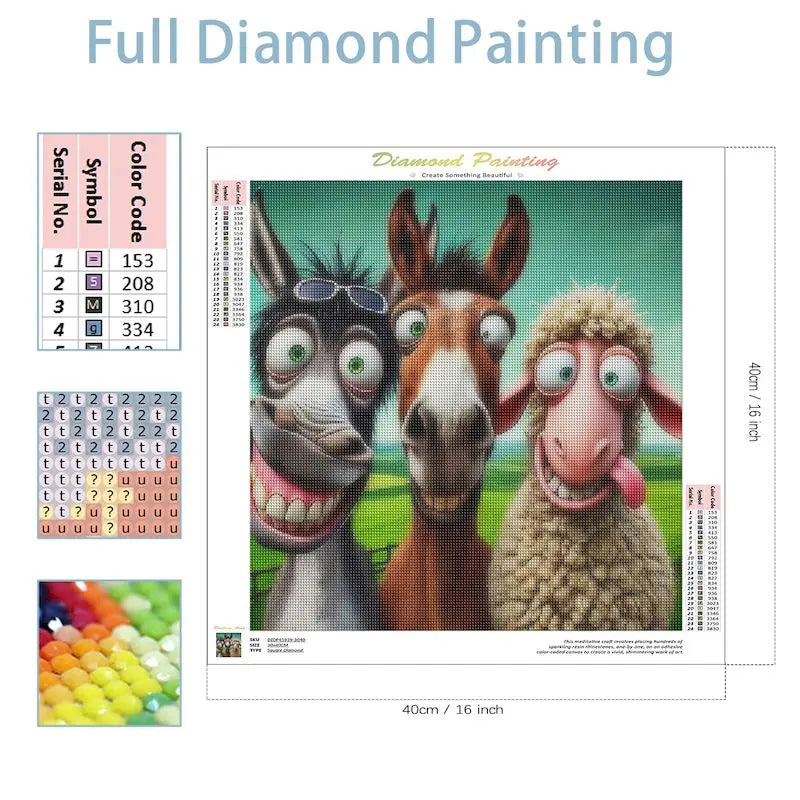 Funny Animals 5D Diamond Art Painting Kits for Adults