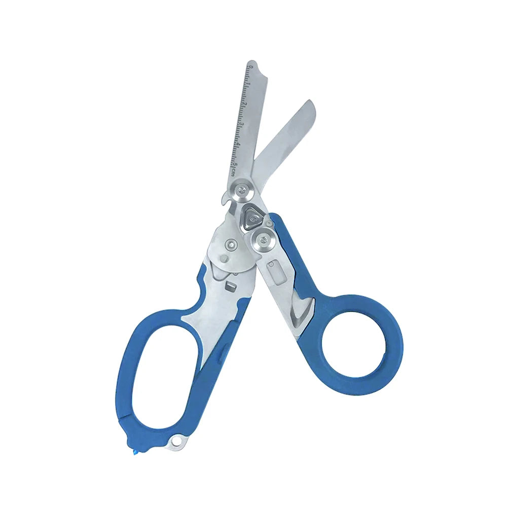 Multifunctional Scissors with Strap Cutter and Glass Breaker with Compatible Holster