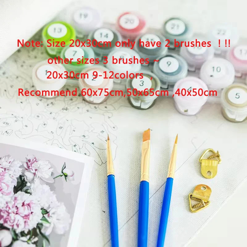 Diy oil Painting By Numbers Horse  Acrylic Paint On Canvas