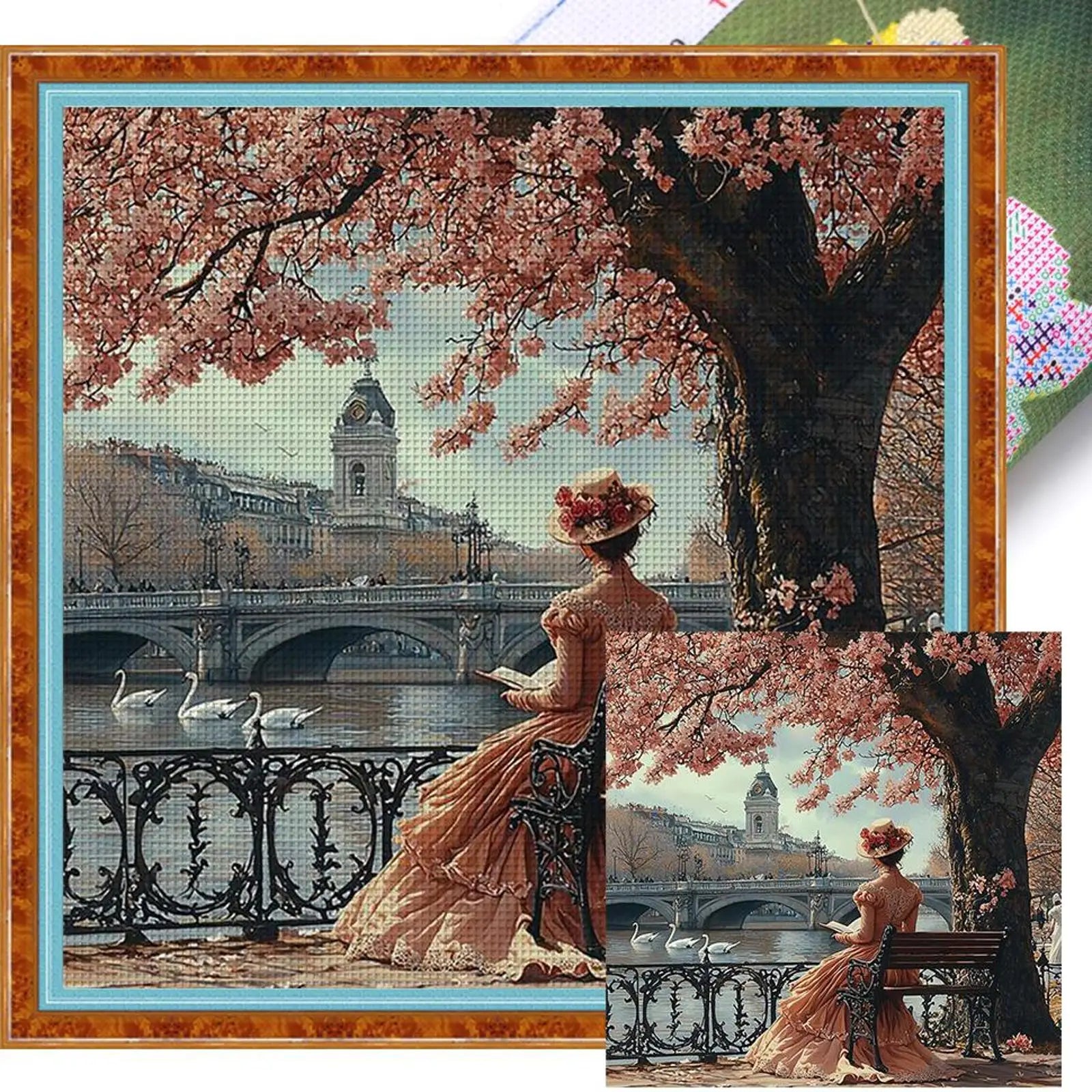 Full Embroidery cotton Thread 11CT Printed Girl