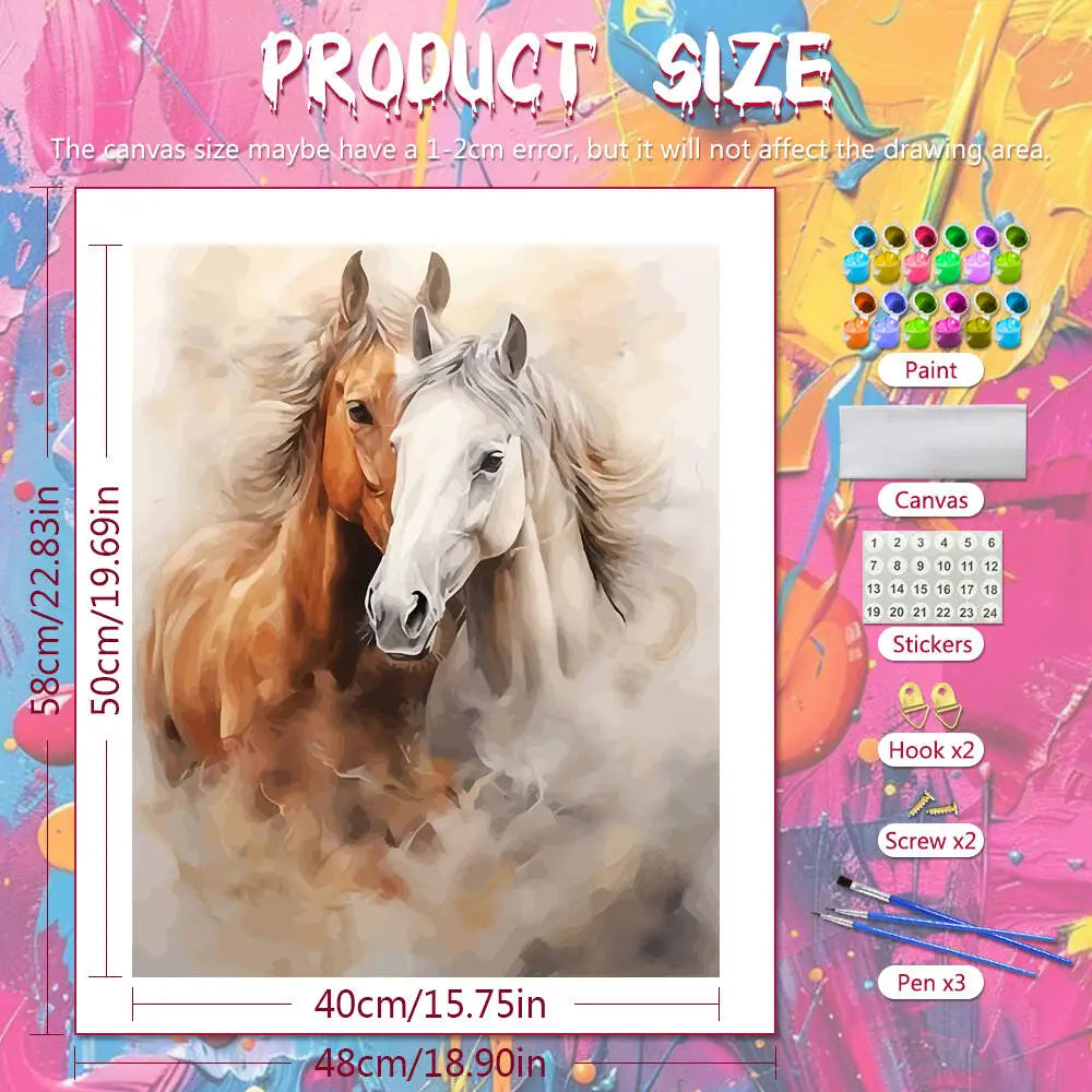 DIY Painting By Numbers On Canvas Horse Digital Oil Painting Animal Home Living Room Art Craft Kit For Adults Handpainted Gift