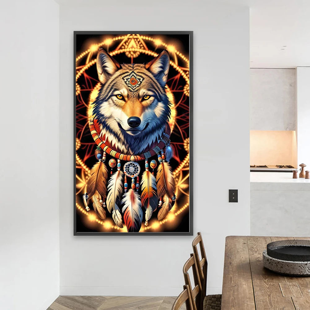 5D DIY Full Round Drill Diamond Painting Wolf Kit
