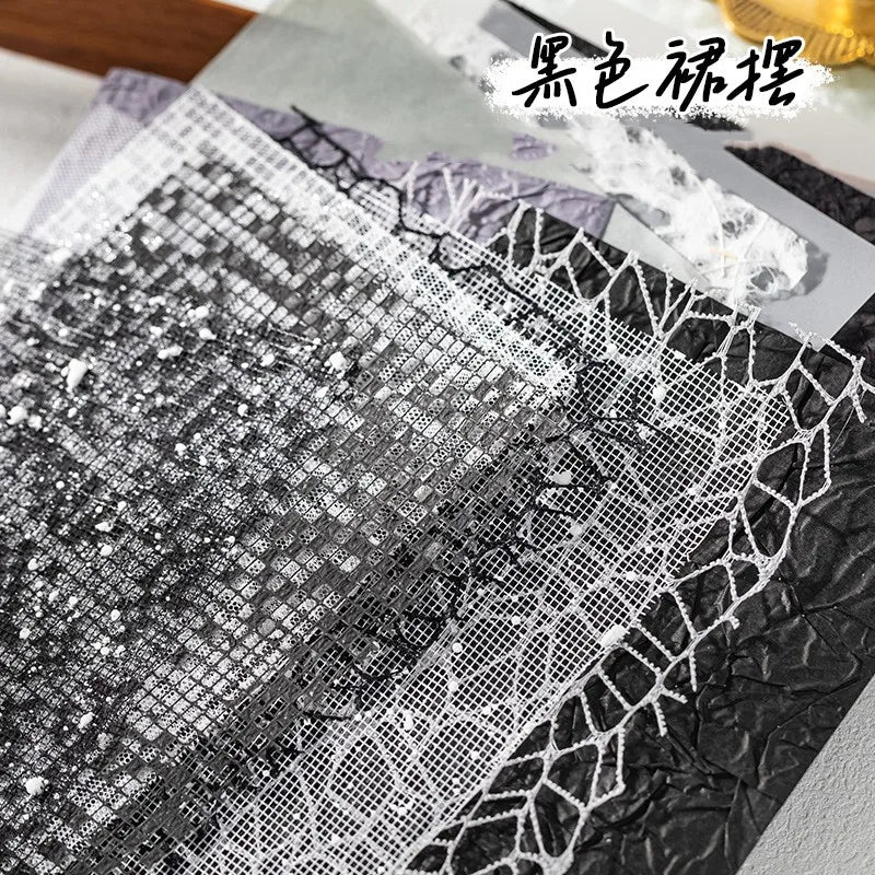 16Pcs Vintage Mixed Special Paper Gauze Scrapbooking Paper