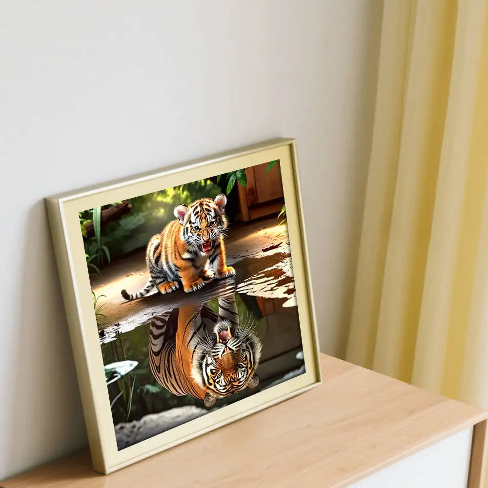 Tiger Animal Printed Cross Stitch Kit