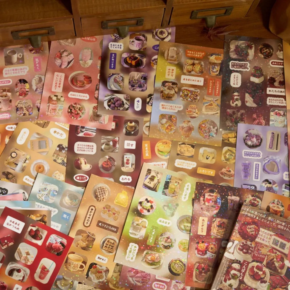 90pcs Vintage Die-Cut Sticker Book, 2 Styles Old School Scrapbooking Decals for Junk Journals