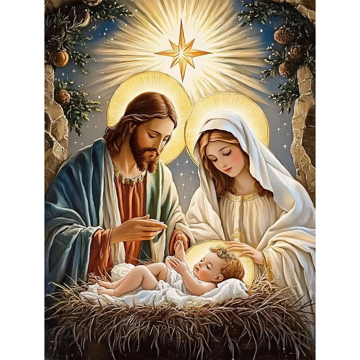 11.8x15.7-inch 11CT/14CT printed fabric cross stitch  gift set nativity