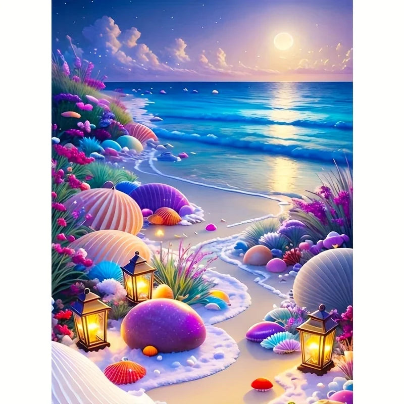 1-piece DIY seaside landscape pattern full diamond art