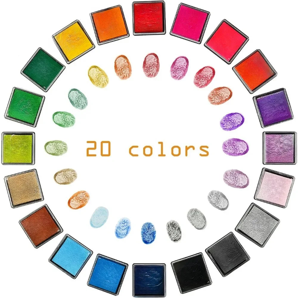 Rainbow Finger Ink pad for Kids (Pack of 20)