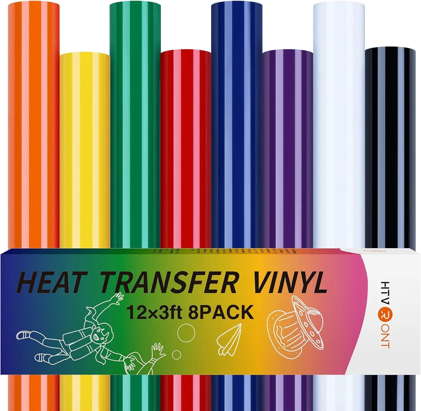 HTVRONT 12 in x 3 FT HTV Heat Transfer Vinyl Iron on Vinyl