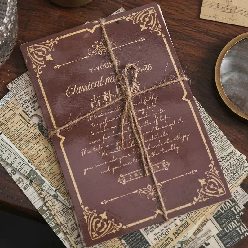 Retro Classical Letters Maps Roses Literary  Decorative Decoupage Paper Collage