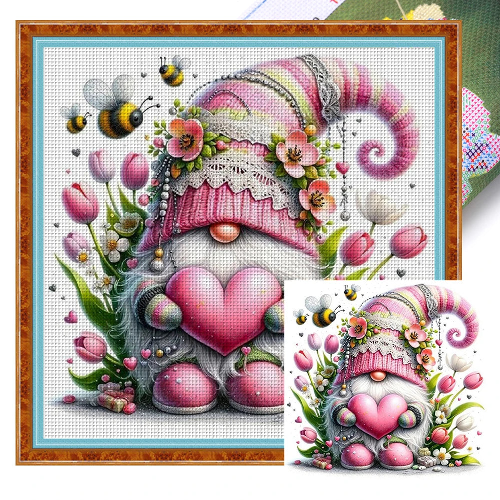 Full Embroidery cotton Thread 11CT Printed Gnome Cross Stitch Kit