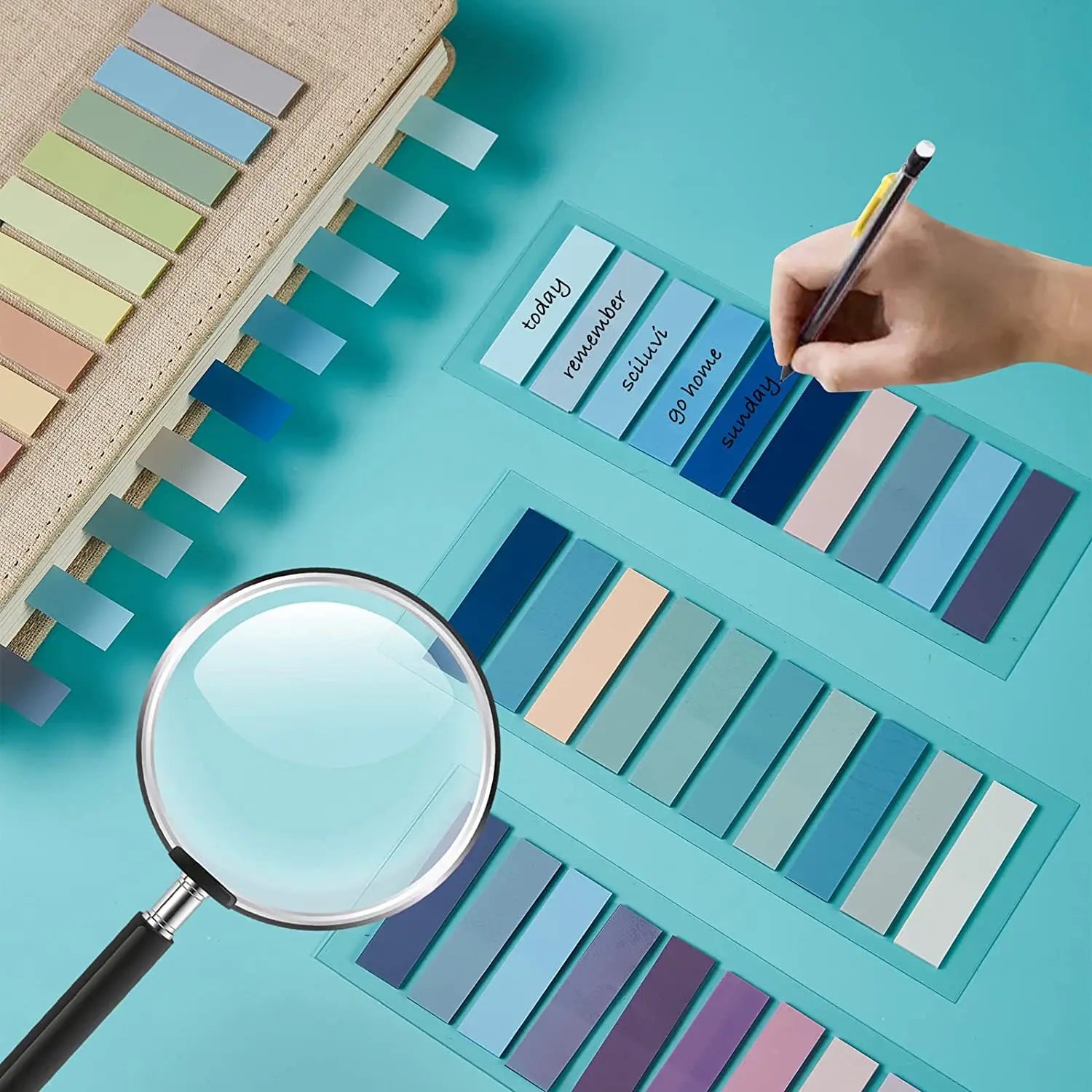 Colorful Transparent Sticky Notes Self -Adhesive Book Marker