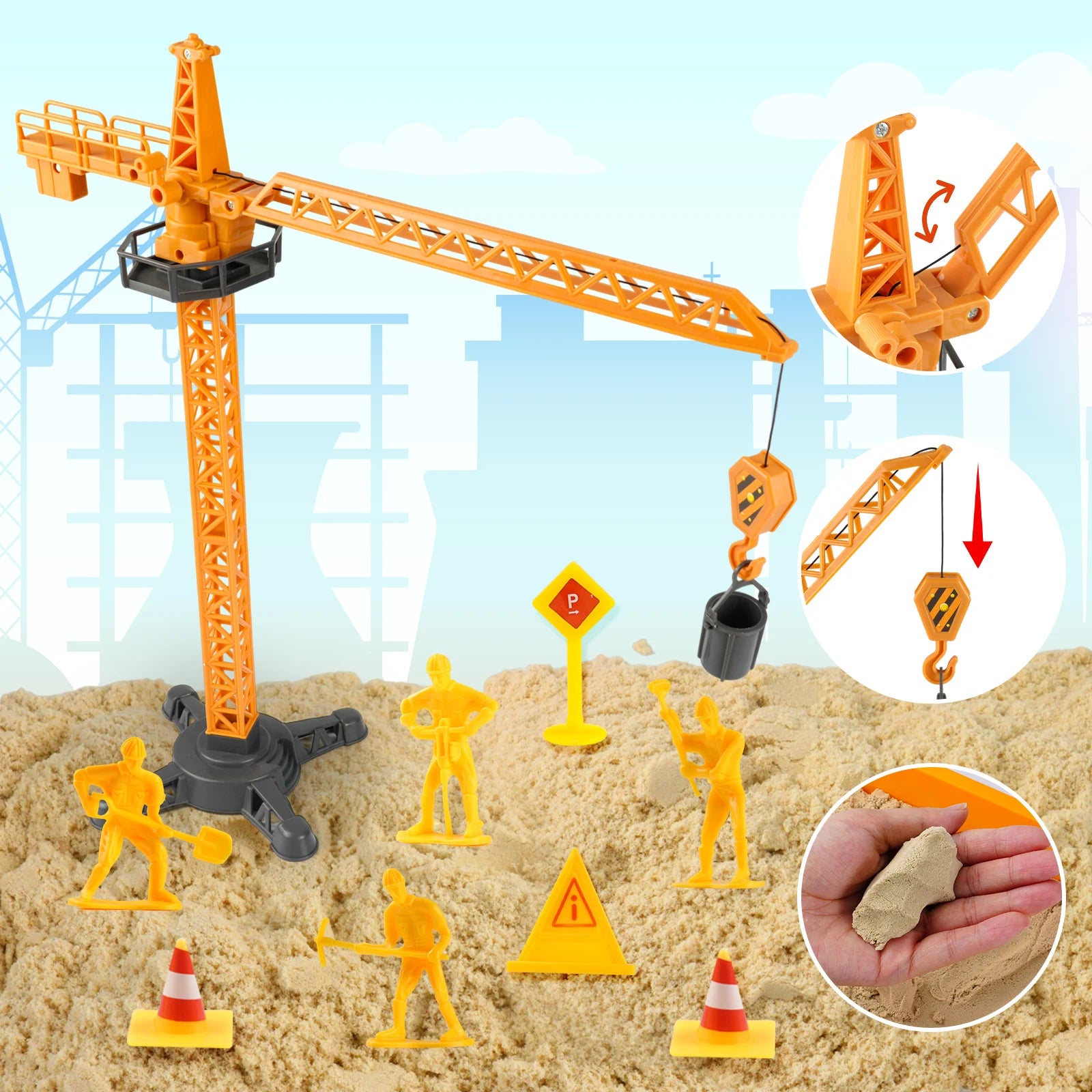 Play Sand Art Kit with 7 Construction Truck,