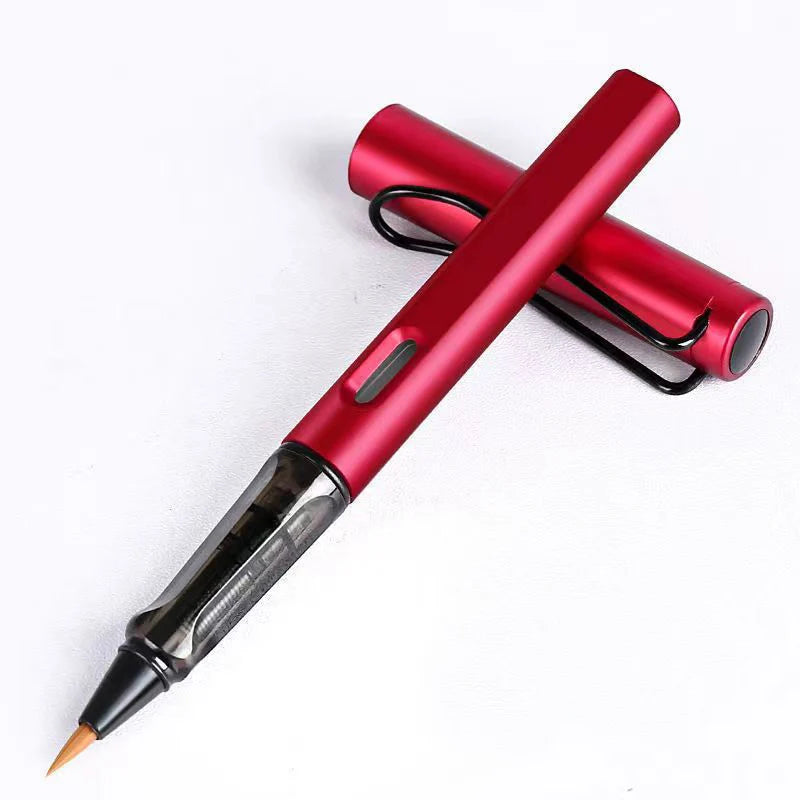 Pen Type Calligraphy Brushes Beginner's Writing Brush Soft Weasel Hair Small Regular Script Brush for Student Painting Writing
