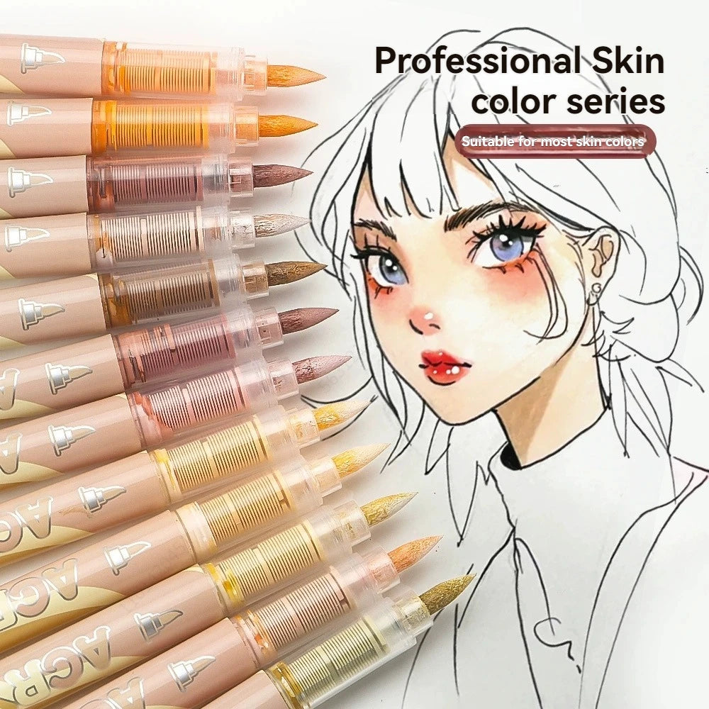 Acrylic Paint Markers, With Direct-Liquid Ink System, Brush Tip,