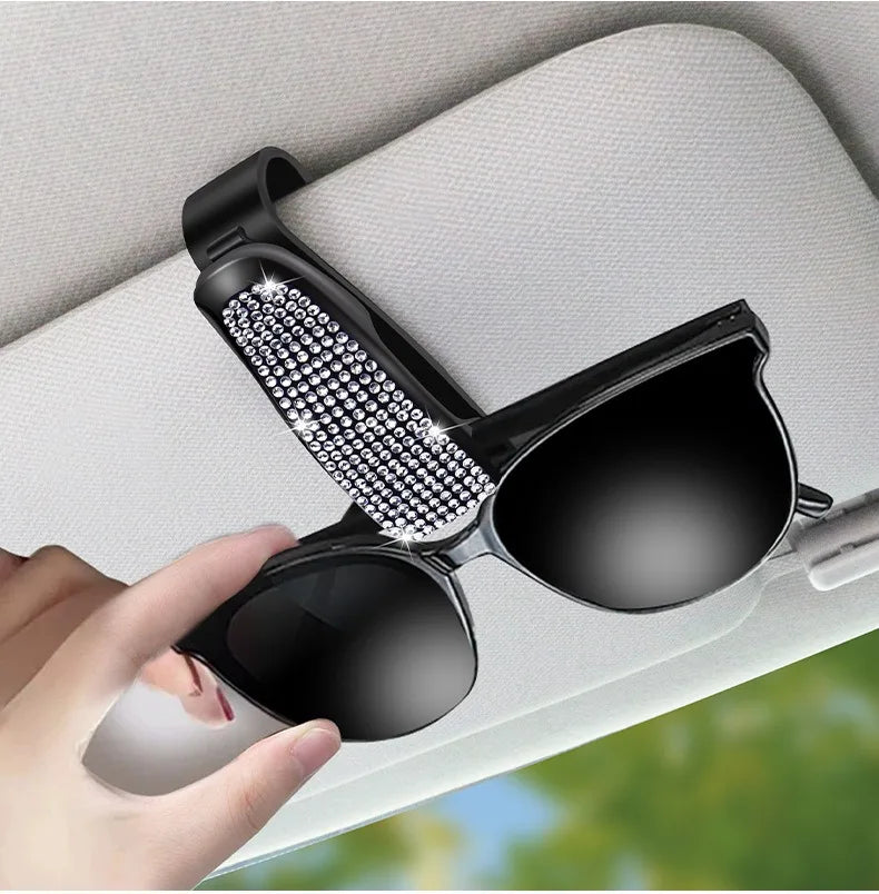 Sunglasses Clip Car Sunshades Sun Visor Rhinestone