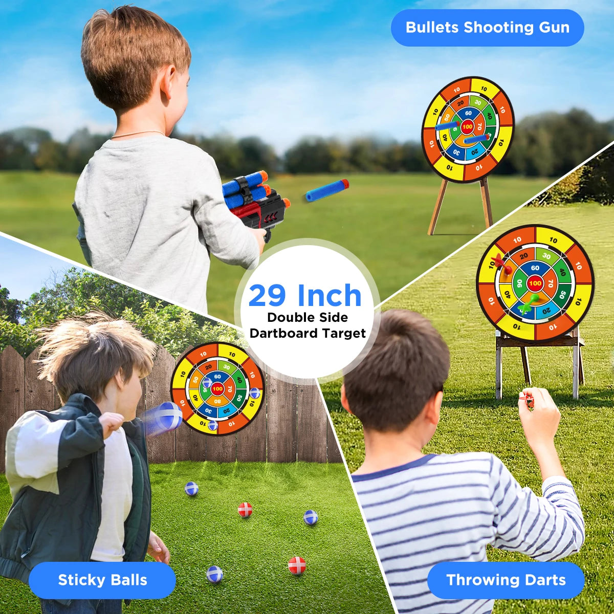 VATOS 2X Bow Arrow + Guns Toy For Kids Night-Light Archery Stand Target Board