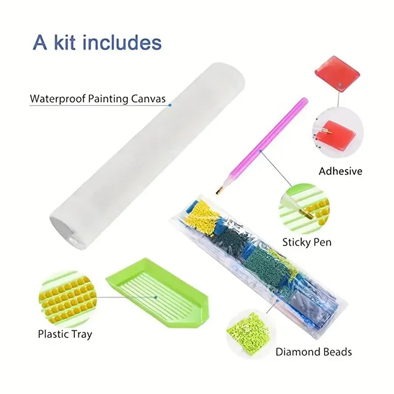 Cute highland cow special pattern diamond painting kit, multiple sizes to choose from