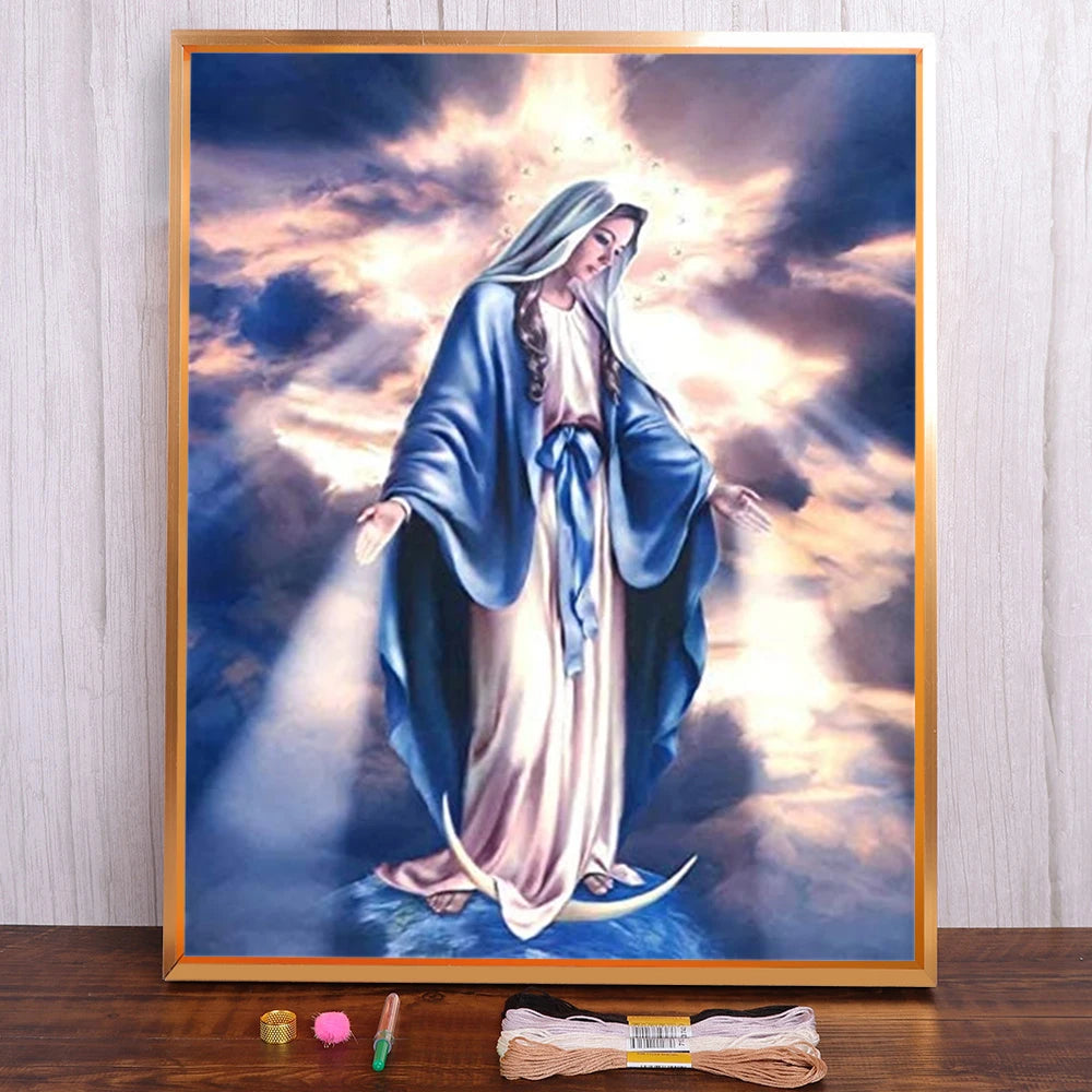 Meian Religion Jesus Portrait Printed 11CT Cross-Stitch DIY Embroidery Full Kit Painting Handicraft Craft Sewing Stamped Jewelry