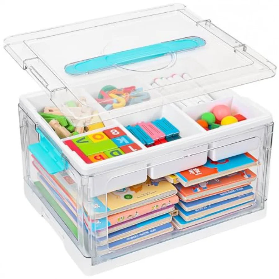 24QT Large Plastic Craft Organizers and Removable Tray and dividers