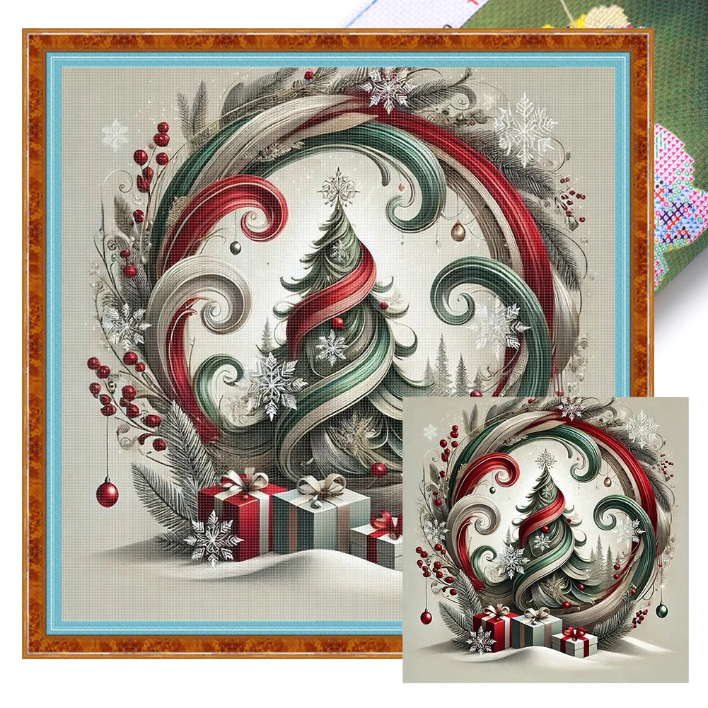 Xmas Printed Cross Stitch Kit DIY 11CT Embroidery Craft Set Home Decor Art